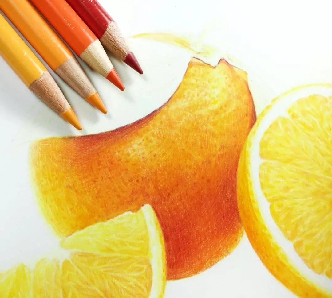 彩铅水果教程 | 沁人心脾的大橙子,彩铅水果画教程图解