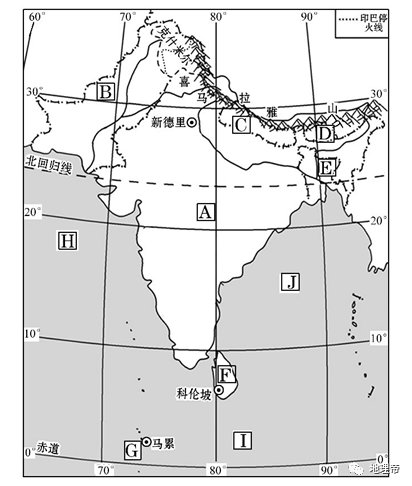 南亚地形图
