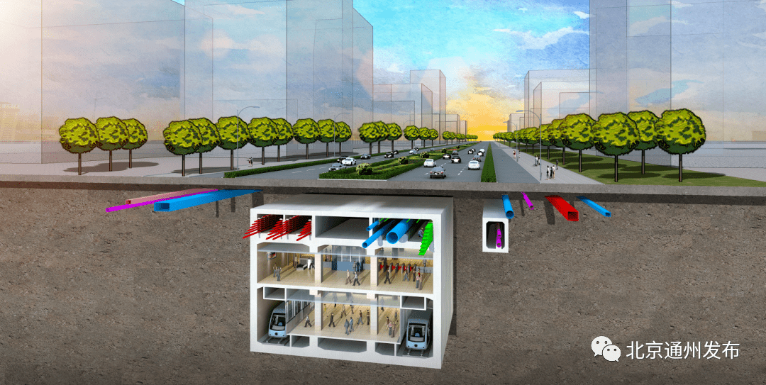 万盛南街地下有这些项目—— △ 综合管廊与地铁车站共构效果图 2020