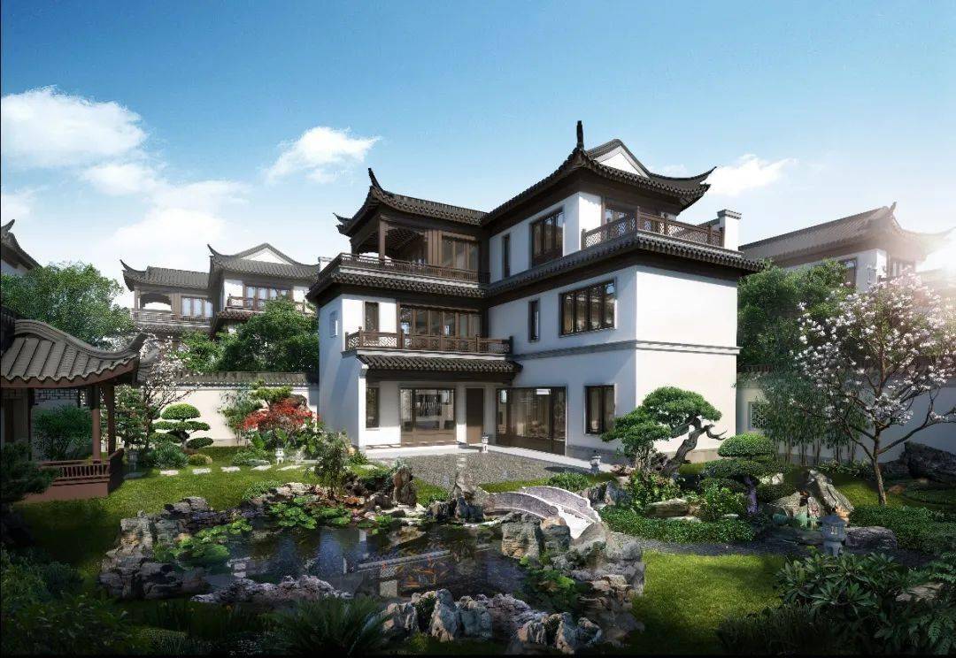 而富豪们的中式合院,掩映在园林的苍翠间,利用院落的高低错落,感悟着