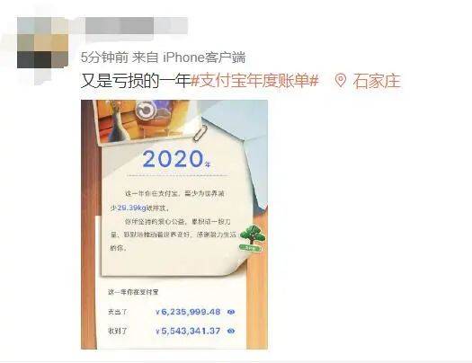 网友|支付宝年度账单出炉，网友遭“暴击”：我的钱像被大风刮走的