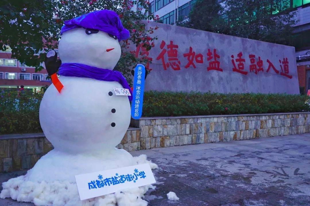 13座真大雪人清晨现身校园青白江昨晚下雪了