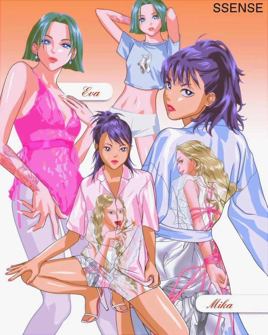 插画y2k亚色调