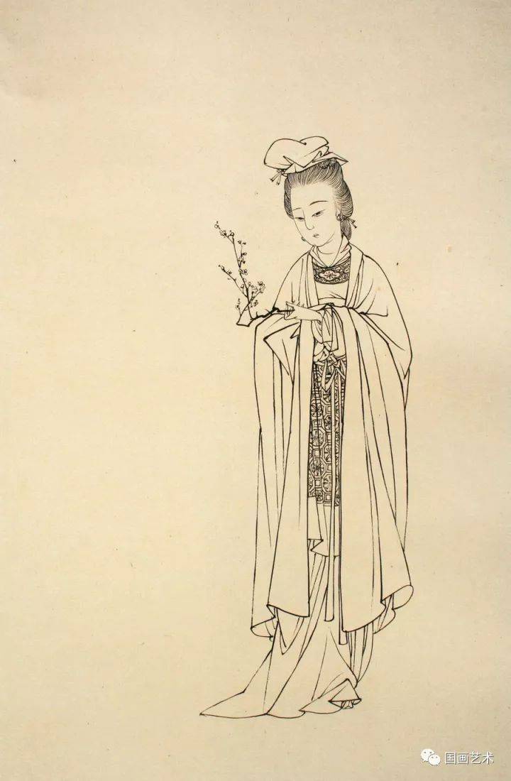 现当代名家蔡岚工笔人物线稿欣赏