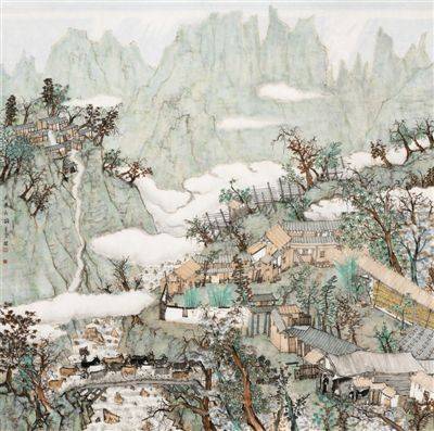 "美丽的事业·中国国家画院扶贫主题美术作品展"上展出的何加林中国画