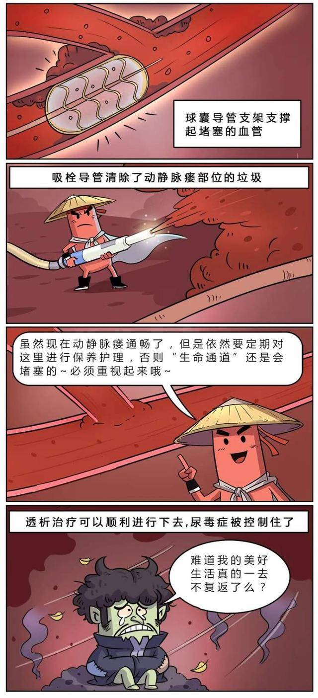 血管超人漫画科普动静脉内瘘需警惕