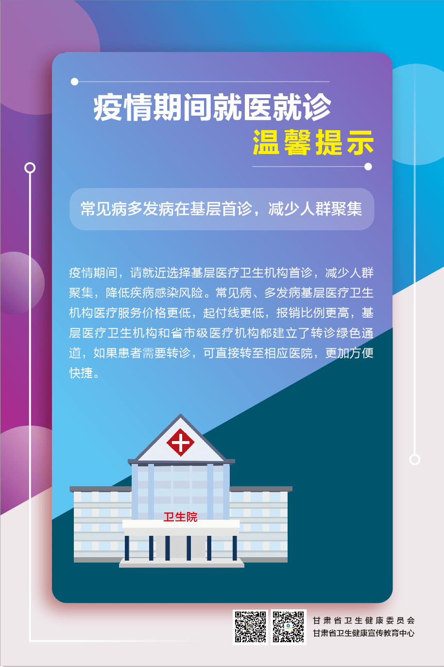 疫情期间就医就诊温馨提示