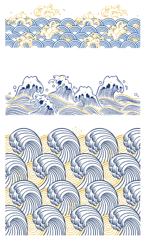 中国风水纹海浪吉祥纹理素材