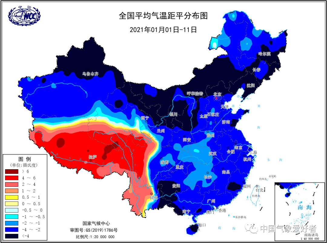 这也意味着 2020年12月以来 我国将在45天内遭遇4次全国性寒潮 寒潮