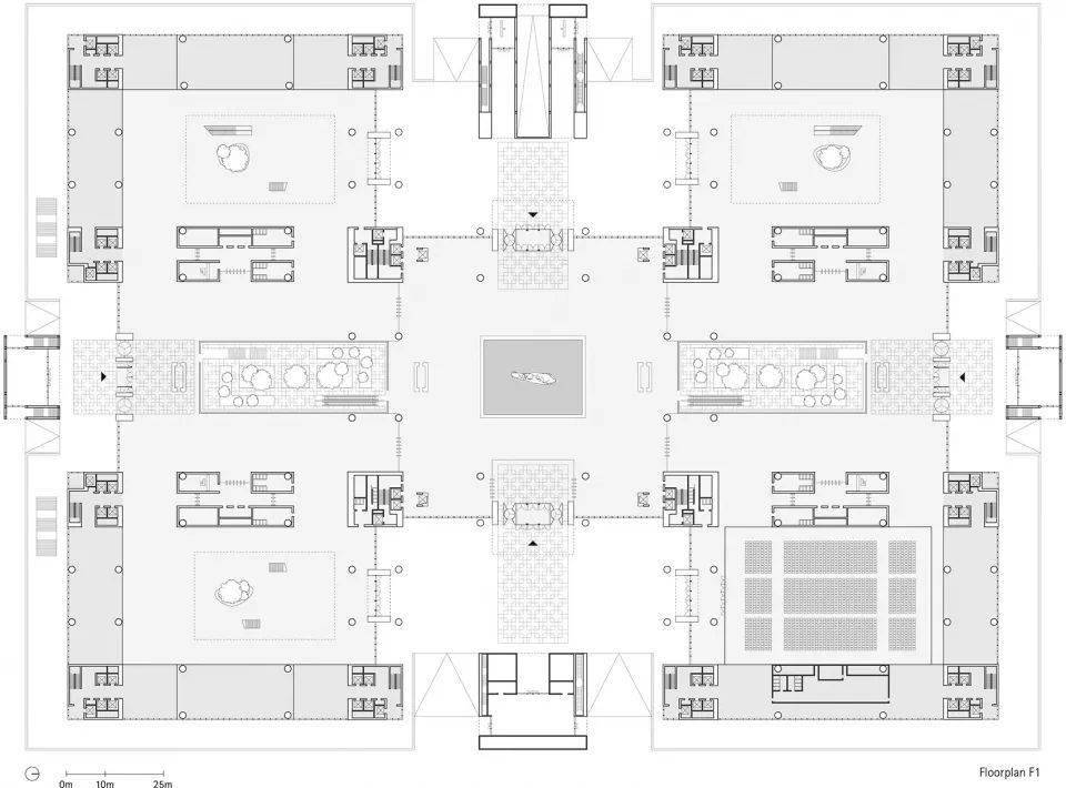 一层平面图 08gmp architekten△ 六层平面图 08gmp