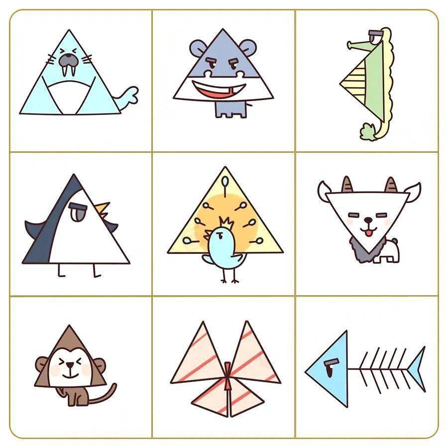 简笔画▏教你用三角形正方形圆形画超萌动物