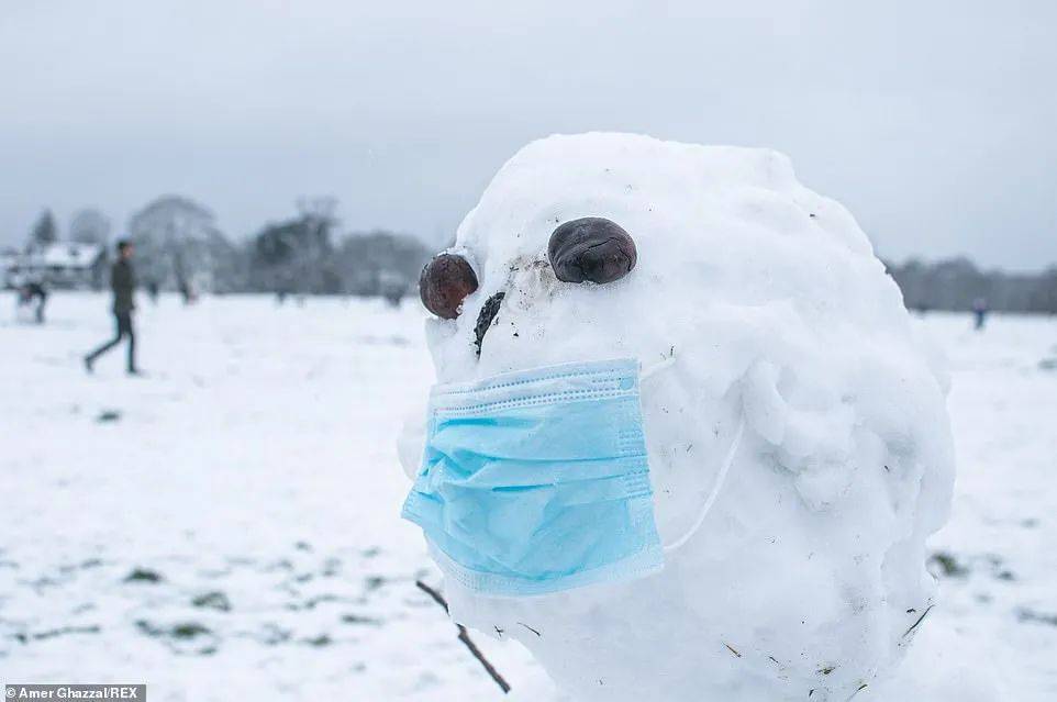 富有疫情特色的 雪人