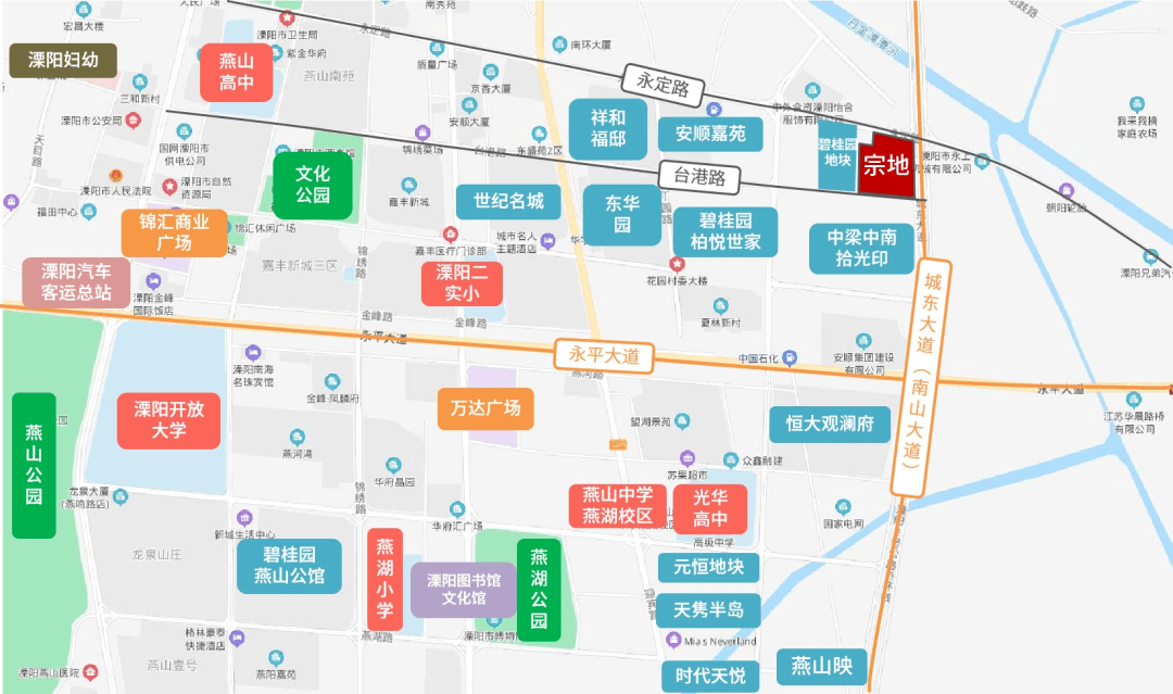 地块位置及四至:该地块位于溧阳市溧城街道,南至台港东路,东至南山