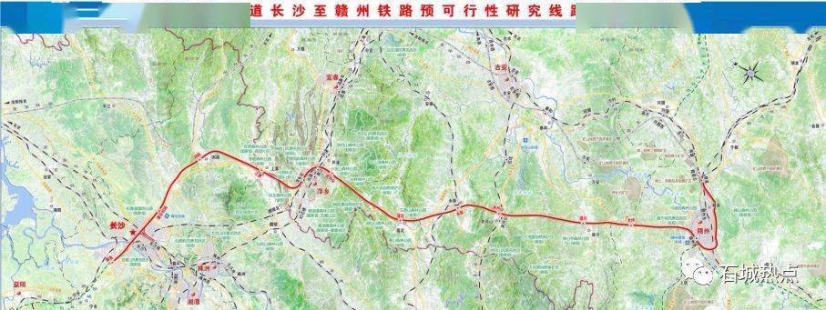 长沙至赣州铁路预可行性研究线路平面示意图铁路等级:客运专线;正线