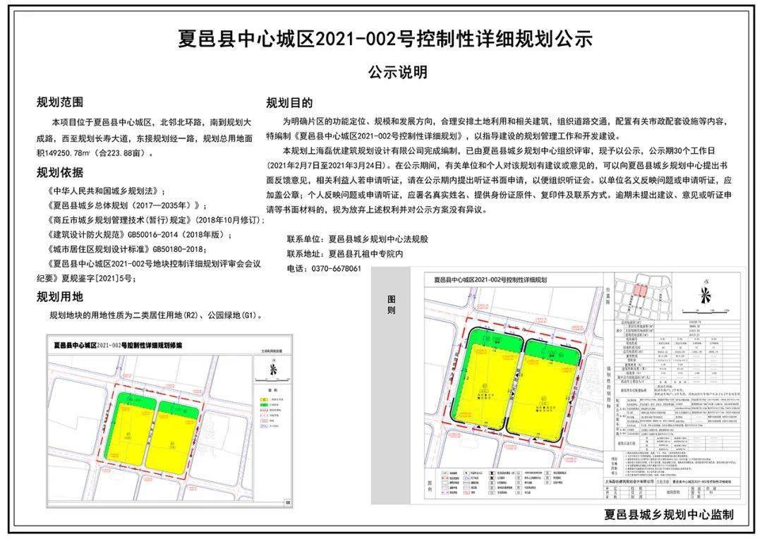 夏邑县规划公示2021-002号