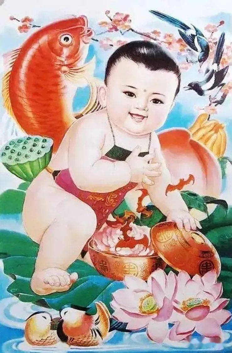 八雅轩丨【艺术经典】年画中的胖娃娃,太可爱了!