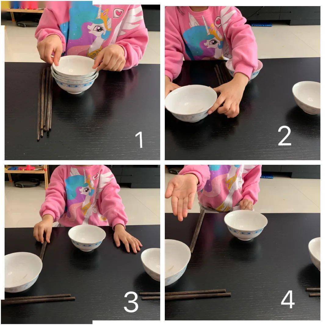 摆碗筷 摆碗筷时要把碗筷放到桌子上,然后先把碗依次进行分发摆整齐
