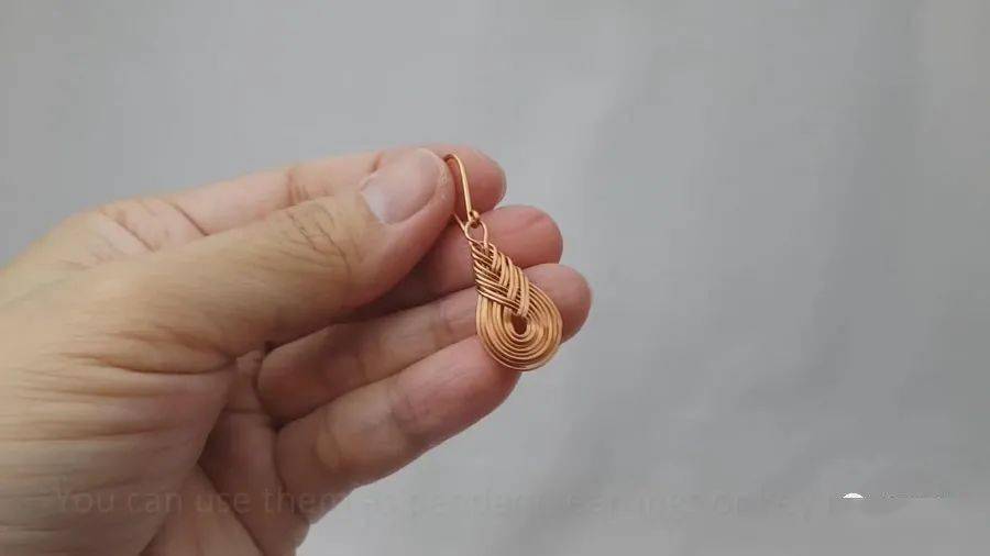 铜编饰品教程 | 琵琶结耳环与吊坠_铜线