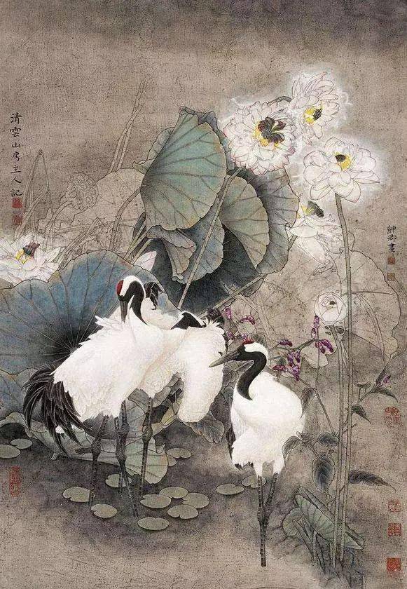 仙声丽影,仙鹤工笔画!