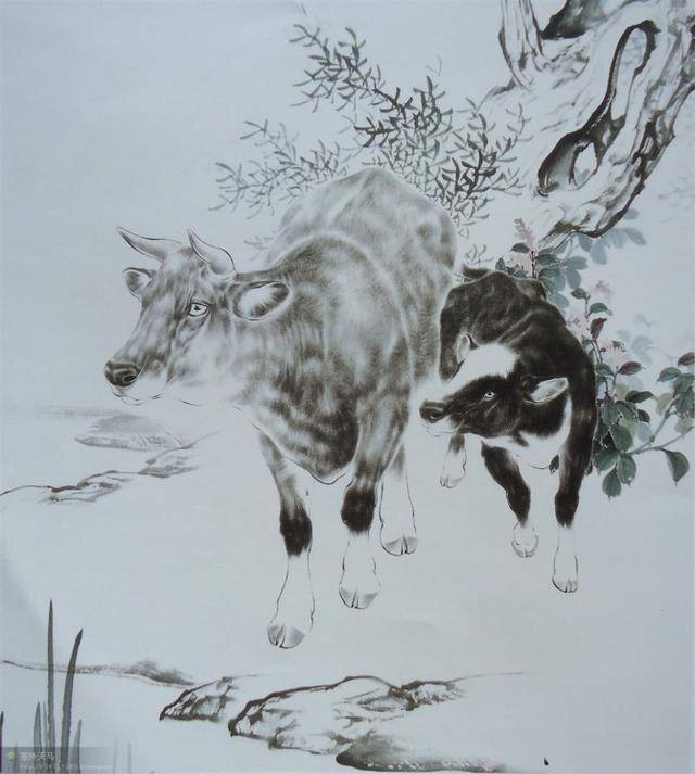 工笔画-短毛动物,羊,牛的几种画法!
