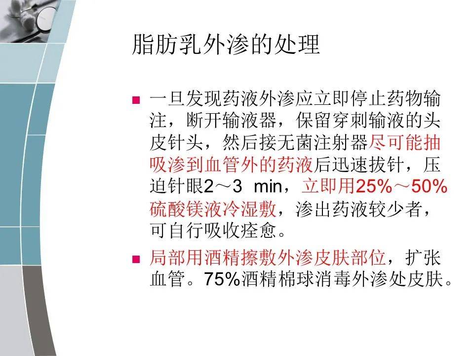 ppt:临床常用药液外渗的护理