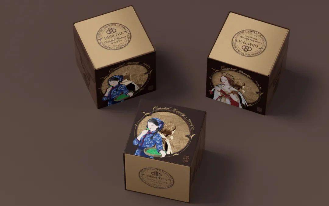 徽章/古典感的logo-花开时花茶创意系列包装-logo设计创意-花茶品类