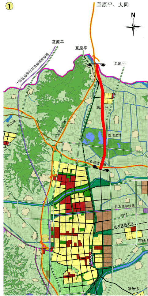 忻州中心城区用地规划图