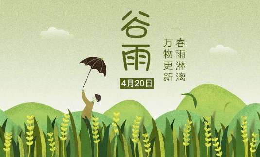 谷雨是"雨生百谷"的意思,此时降水明显增加,田中的秧苗初插,作物新种