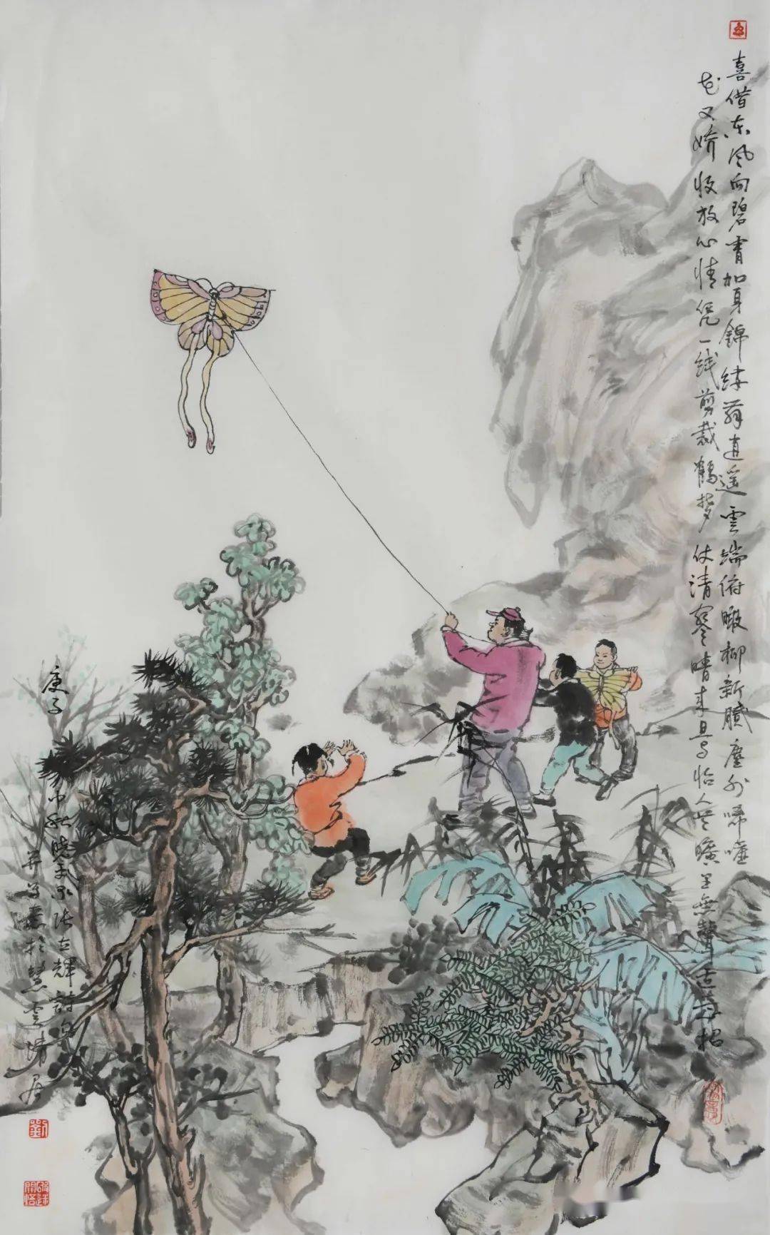 诗配画4▎鸢都之邀国际诗书画风筝文化主题展