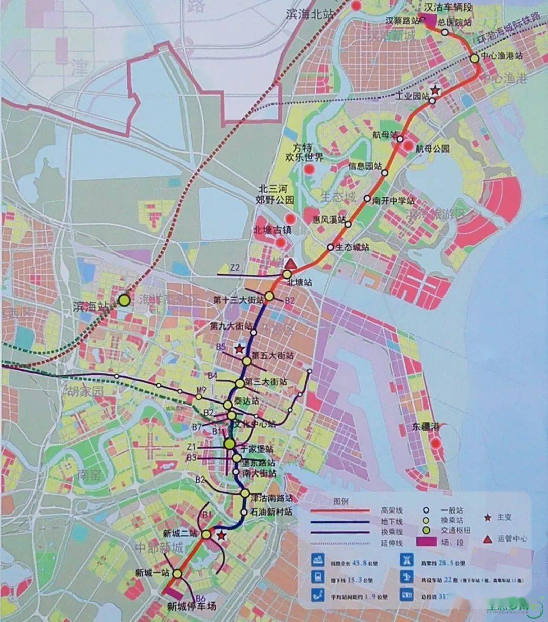 最新!地铁z4线在汉沽设两站,将来与滨海北站接驳