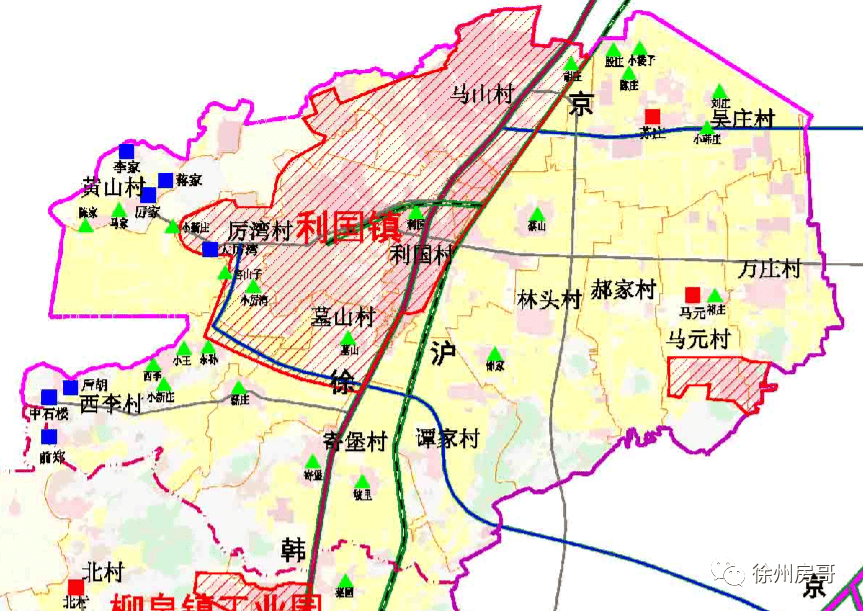 利国镇06亮点:张集是东南片区开发的主阵地,可以看到城镇建设用地