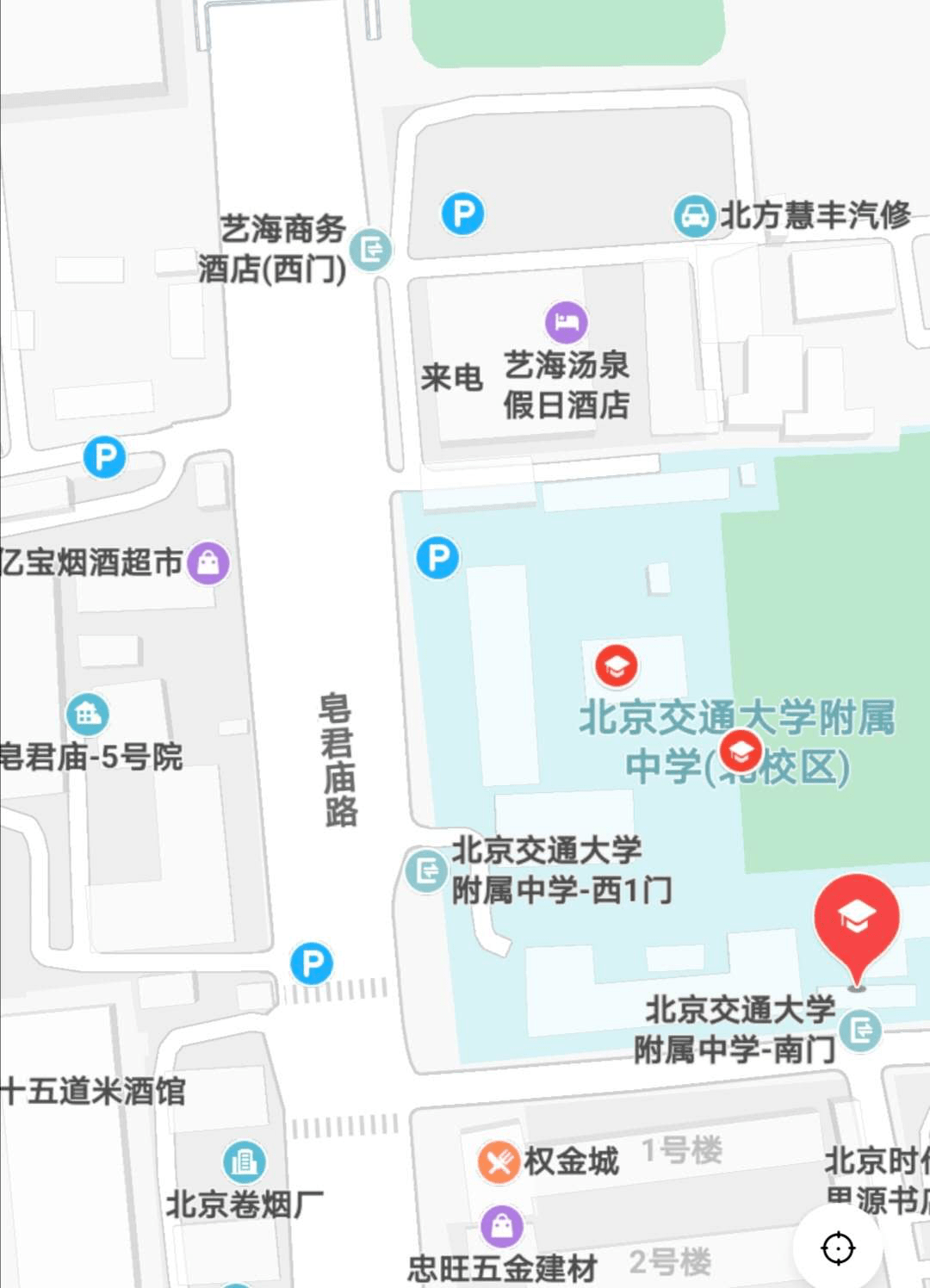 北京交大附中北校区考点定位图