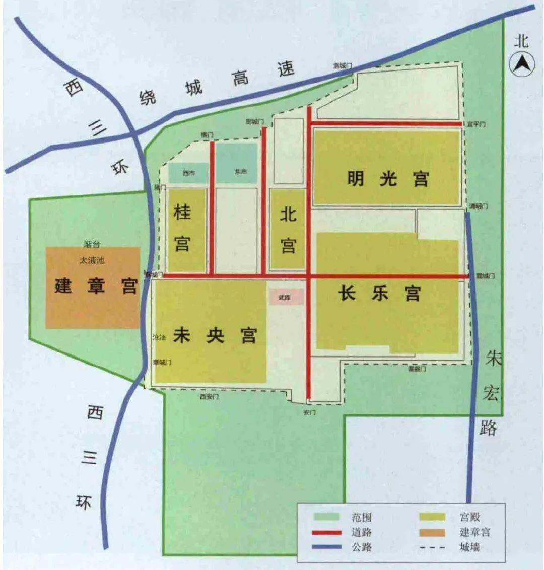 汉长安城示意图