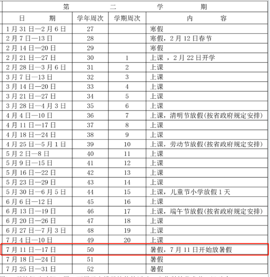 小学和初中暑假放假时间