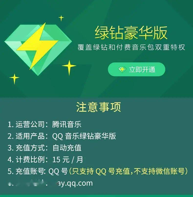 【qq音乐豪华绿钻年卡】99元限量秒杀,只有200份,覆盖