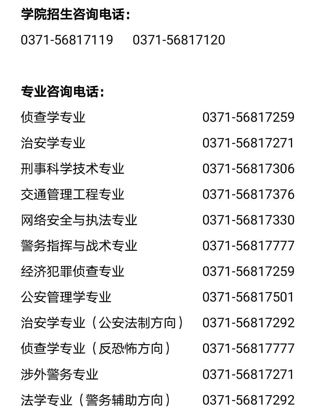 2021年河南警察学院招生章程,招生计划和提前批近三年
