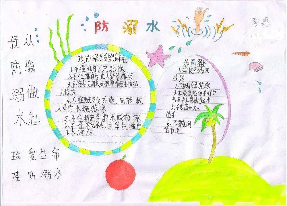 用一幅幅精美的画卷共同描绘出了图文并茂,内容丰富的防溺水安全知识