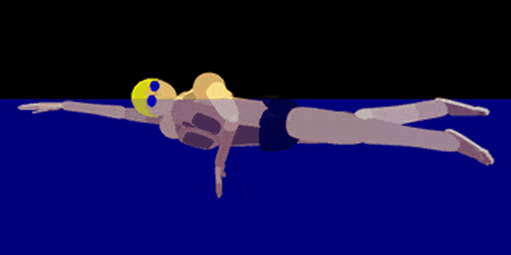 自由泳的完整配合有多种形式,一般常见的是每划水2次,打水6次,呼吸1次