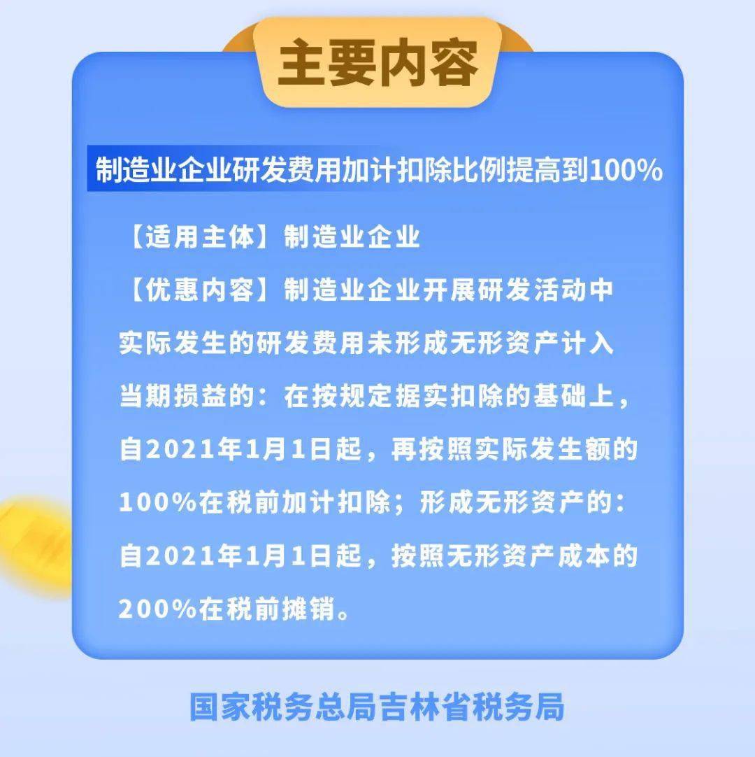 税政秒读|制造业企业研发费用加计扣除比例提高到100%的适用主体和