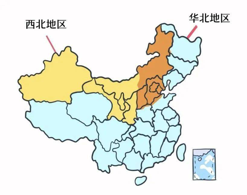 沙尘暴主要分布区域 图源网络