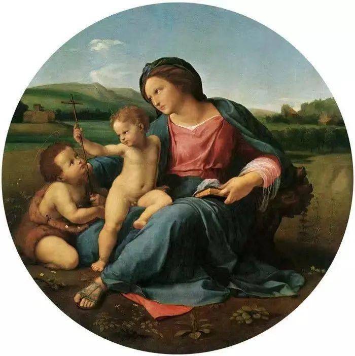 草地上的圣母(madonna of the meadow)1505年收藏于奥地利维也纳艺术