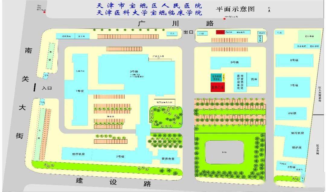 天津市宝坻区人民医院平面示意图