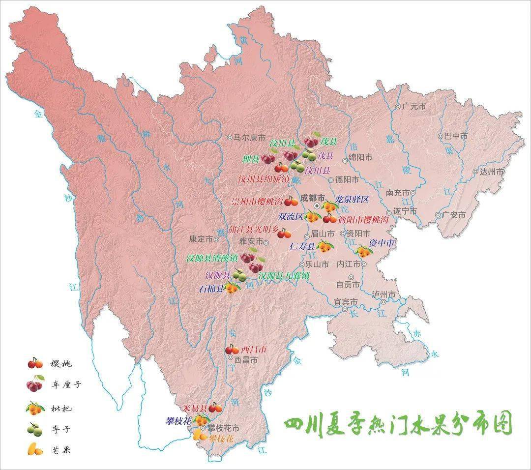 那么你知道四川夏季 最受欢迎的水果有哪些吗 四川夏季热门水果分布图