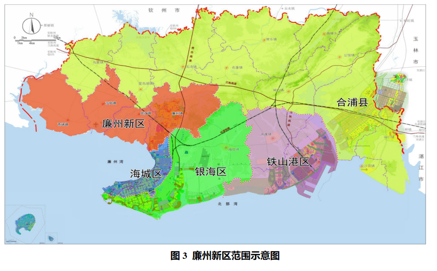 纲要截图 据纲要中廉州新区示意图显示