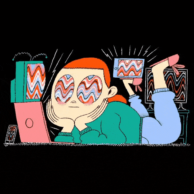 展现都是生活的状态 在她的笔下,色彩大胆 线条顺溜简单 形象塑造幽默