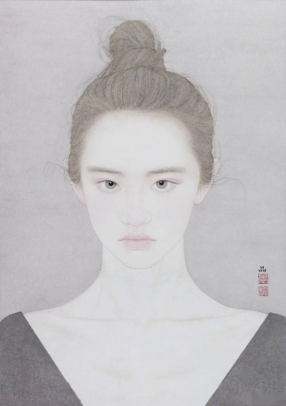 李晶当代新工笔人物画