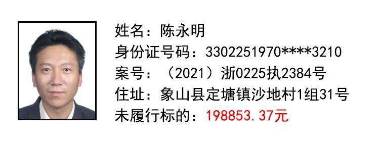 象山这38名"老赖"被实名曝光!你认识吗?