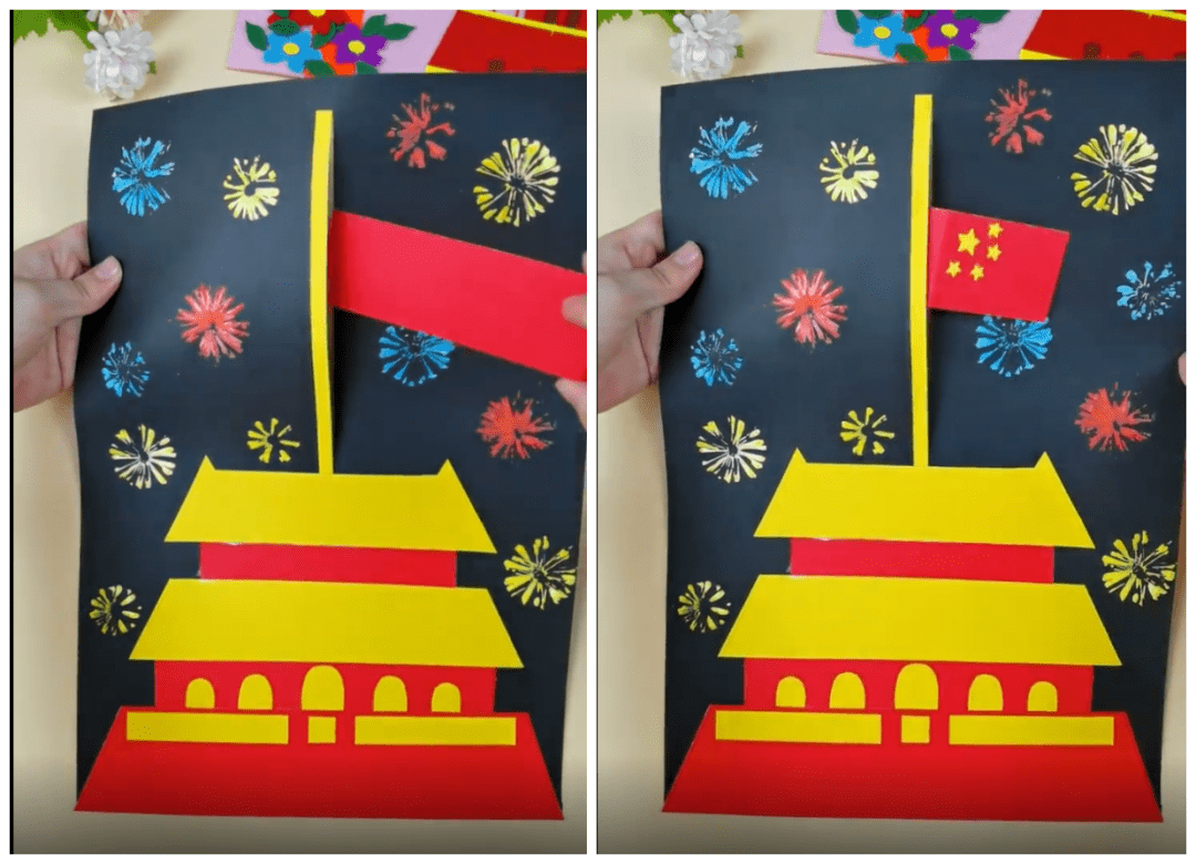 国庆灯笼3d贺卡,航天中国梦火箭……各式创意简单小手工隔壁幼儿园
