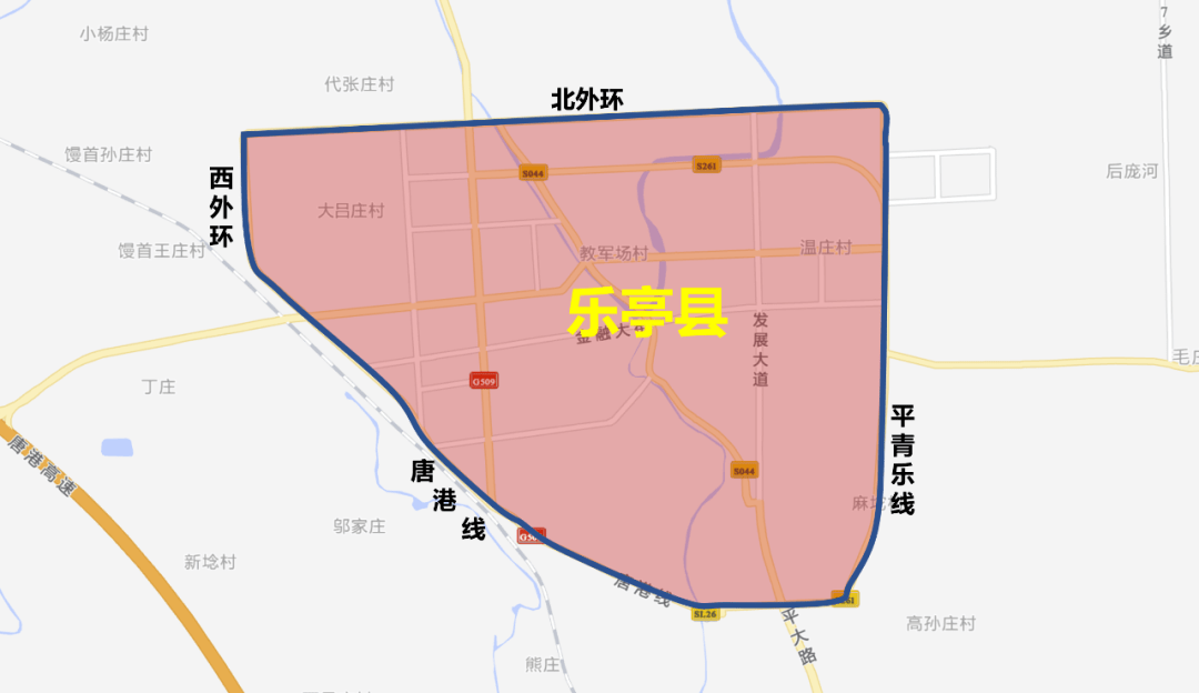 乐亭县城区单双号限行示意图↓