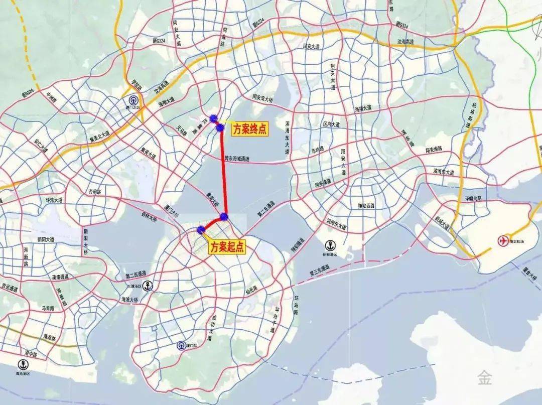 定了同安进出岛将有直达快速通道总里程约92公里主线双向6车道